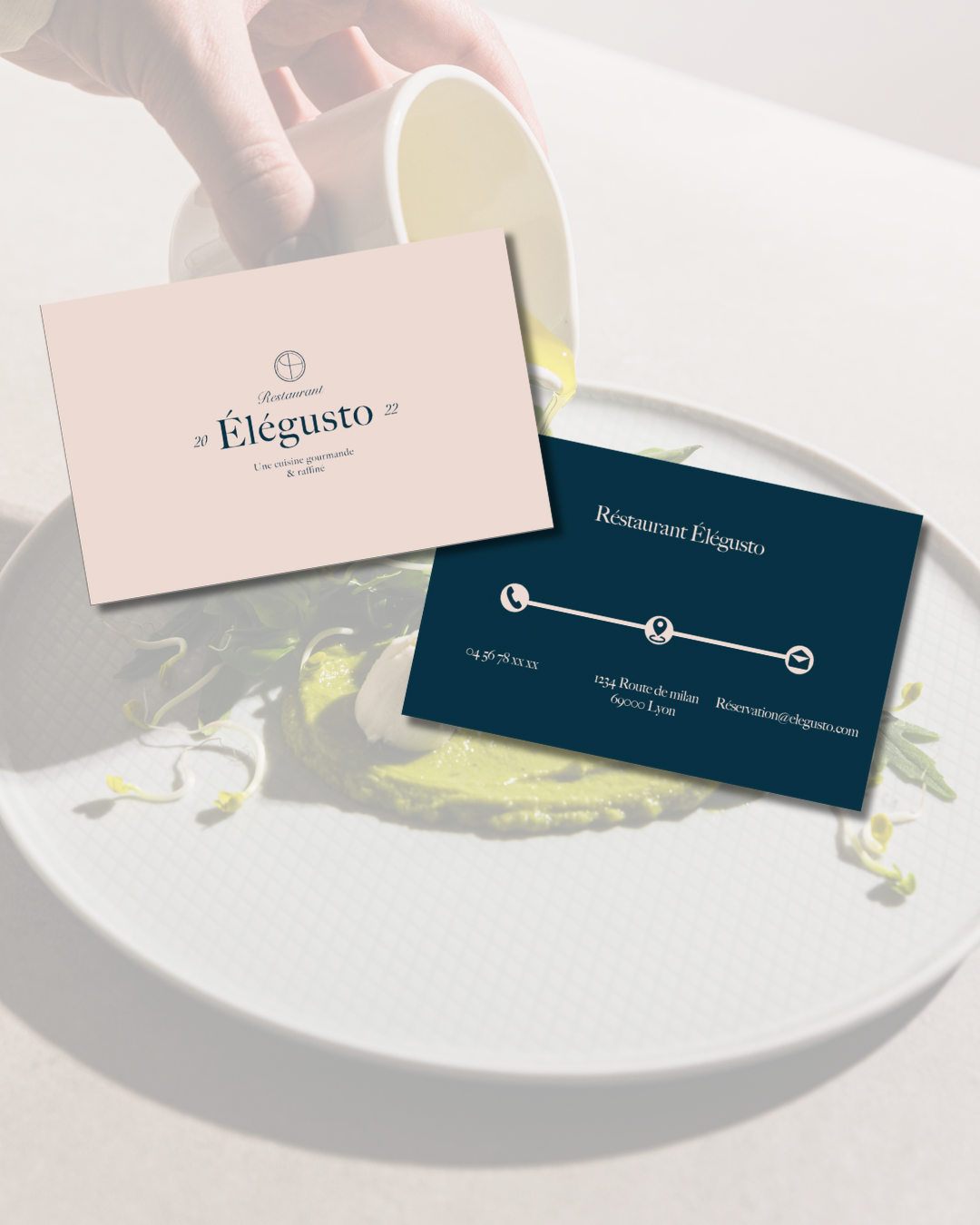 création de Cartes de visite chic et moderne pour un restaurant